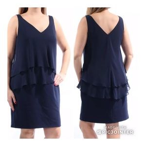NWT Ralph Lauren Navy Blue Chiffon Ruffle Dress 2
